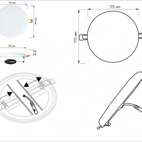 Встраиваемый светодиодный светильник Arte Lamp Prior A7983PL-1WH