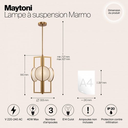 Потолочная люстра Maytoni Marmo MOD099PL-03G