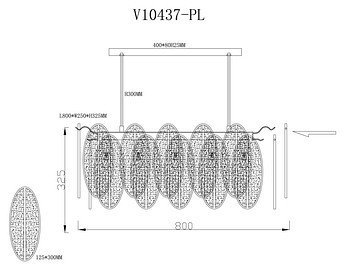 Подвесная люстра Rimini V10437-PL