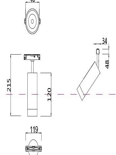 Трековый светодиодный светильник Maytoni Track Lamps TR019-2-7W4K-B