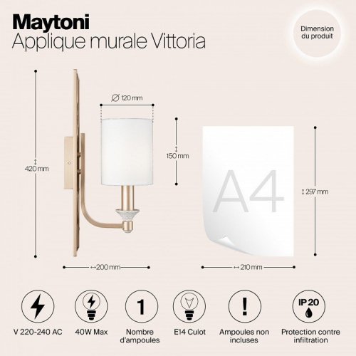 Бра Maytoni Vittoria H005WL-01BG