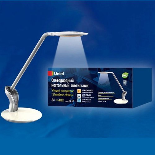 Настольная лампа (UL-00002342) Uniel TLD-547 White/LED/400Lm/3300-6000K/Dimmer