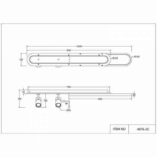 Настенно-потолочный светильник Planar 4076-2C