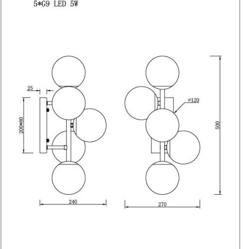 Бра K2KM1105W-5