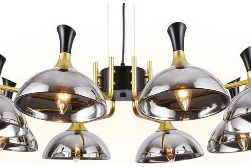 Подвесной светильник Ambrella light Traditional 5 TR9084/8 BK/GD/SM черный/золото/дымчатый E27/8 max 40W D920*750