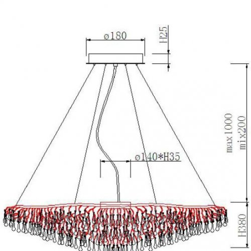 Подвесная люстра 86-8015/1200RG