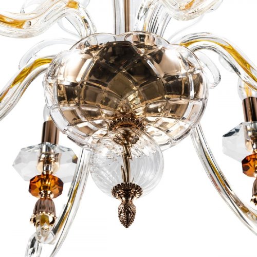 Подвесная люстра Crystal Lux Catarina SP6 V2 Gold/Transparent-Cognac