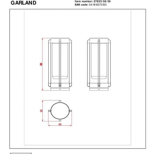 Уличный светильник Lucide Garland 27823/38/30