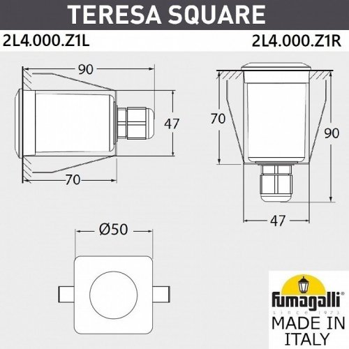 Встраиваемый светильник уличный Fumagalli Teresa 2L4.000.000.LXZ1L