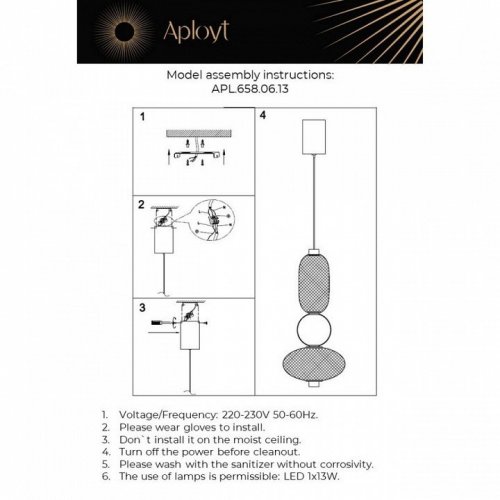 Подвесной светильник Aployt Nikusia APL.658.06.13