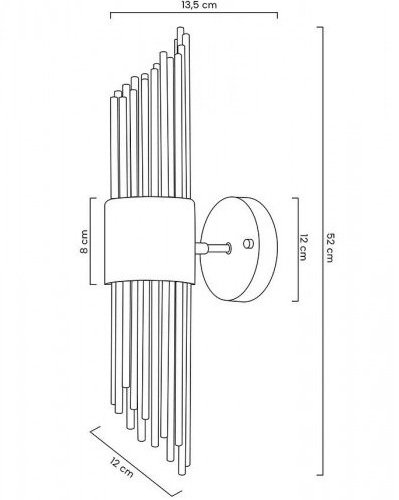 Бра Wall lamp B2562W-B gold