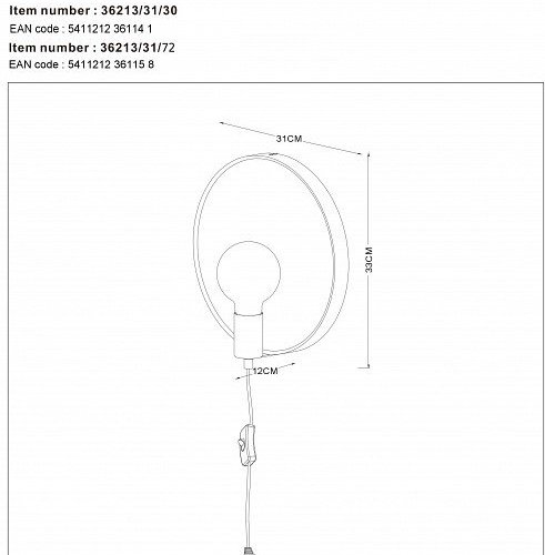 Зеркало с подсветкой Lucide Reflex 36213/31/72