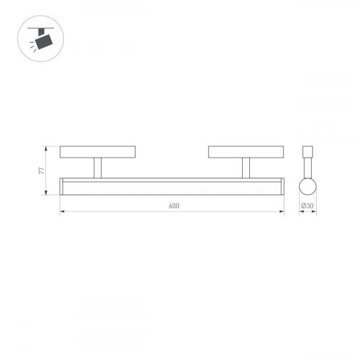 Трековый светодиодный светильник Arlight Mag-Orient-Tube-Corner-L600-20W Warm3000 037350