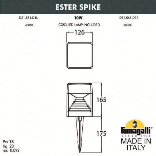 Грунтовый светильник Fumagalli Ester DS1.561.000.AXD1L