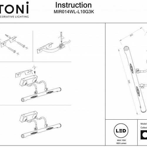 Подсветка для картин Maytoni Oculus MIR014WL-L10G3K