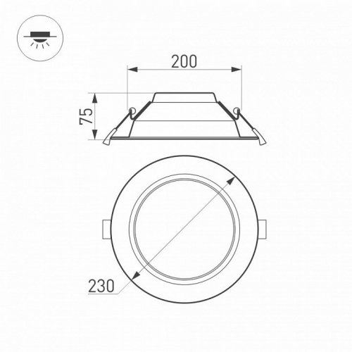 Встраиваемый светодиодный светильник Arlight IM-Cyclone-R230-30W Warm3000 022524(2)