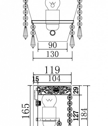 Настенный светильник Maytoni Palace DIA890-WL-01-G