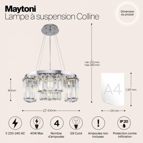 Подвесная люстра Maytoni Colline MOD083PL-04CH