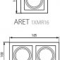 Точечные светильники Kanlux ARET 2XMR16-W 26723