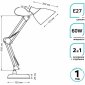 Настольная лампа офисная Gauss GT003 GT0032