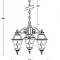 Уличный светильник подвесной 91170/3 lgY Bl